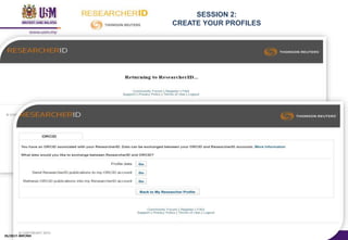 SESSION 2:
CREATE YOUR PROFILES
05/2017: BRP/MII
 