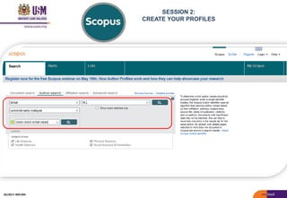 SESSION 2:
CREATE YOUR PROFILES
05/2017: BRP/MII
 