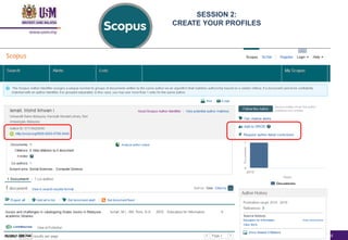 SESSION 2:
CREATE YOUR PROFILES
05/2017: BRP/MII
 