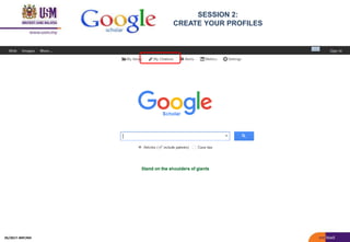 SESSION 2:
CREATE YOUR PROFILES
05/2017: BRP/MII
 
