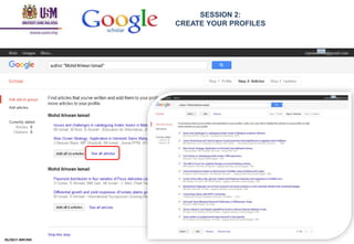 SESSION 2:
CREATE YOUR PROFILES
05/2017: BRP/MII
 