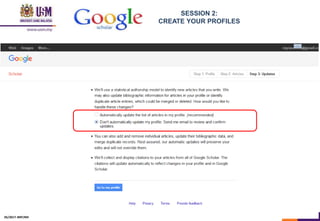 SESSION 2:
CREATE YOUR PROFILES
05/2017: BRP/MII
 