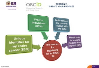 SESSION 2:
CREATE YOUR PROFILES
05/2017: BRP/MII
 