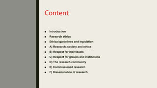 Research ethics in the social sciences | PPTX