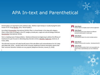 APA In-text and Parenthetical
 