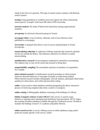 Research glossary | DOC