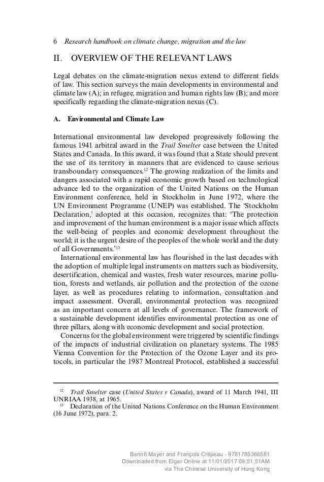 Research Handbook On Climate Change Migration And The Law Introduc