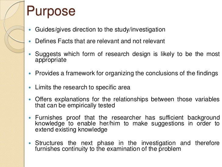 hypothesis statement purpose