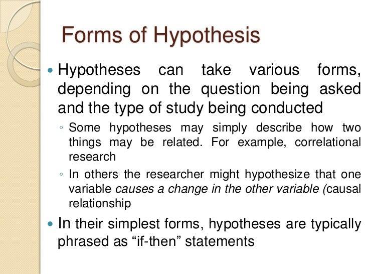 how to formulate a hypothesis in science
