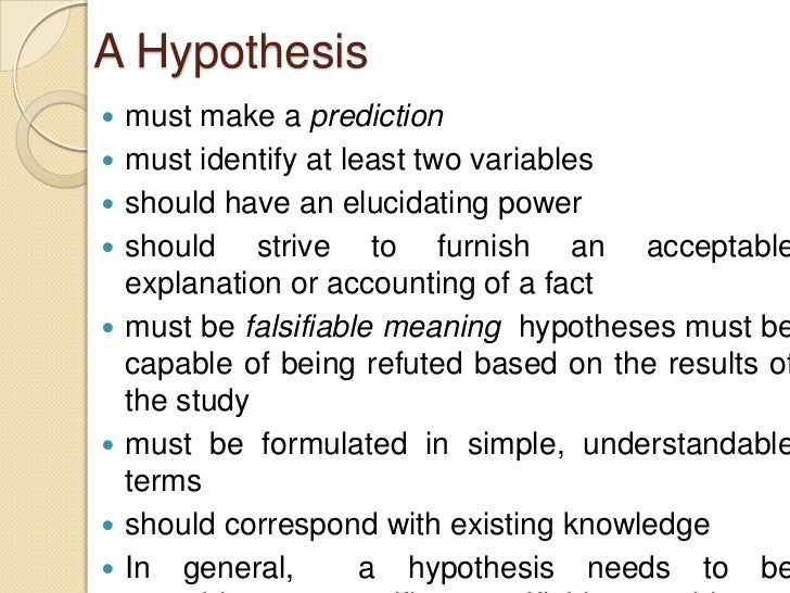 explain how your hypothesis is falsifiable