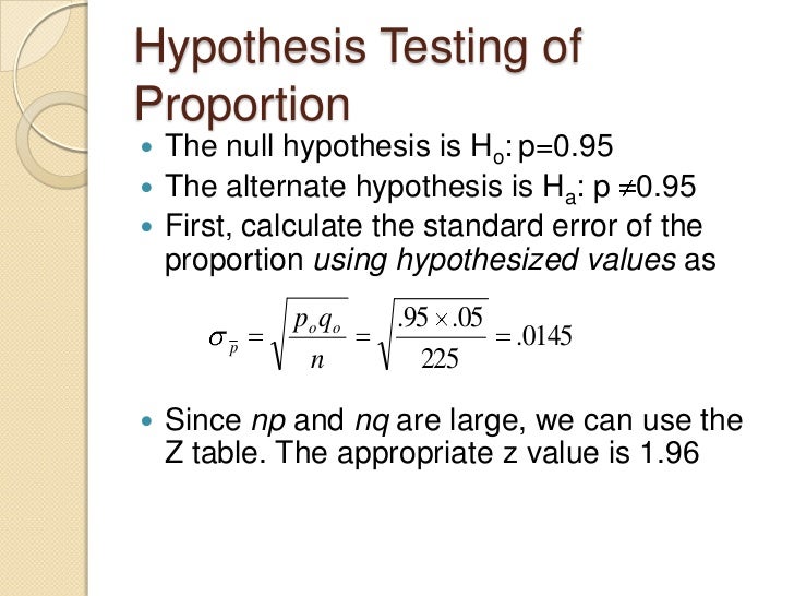 null hypothesis sample proportion