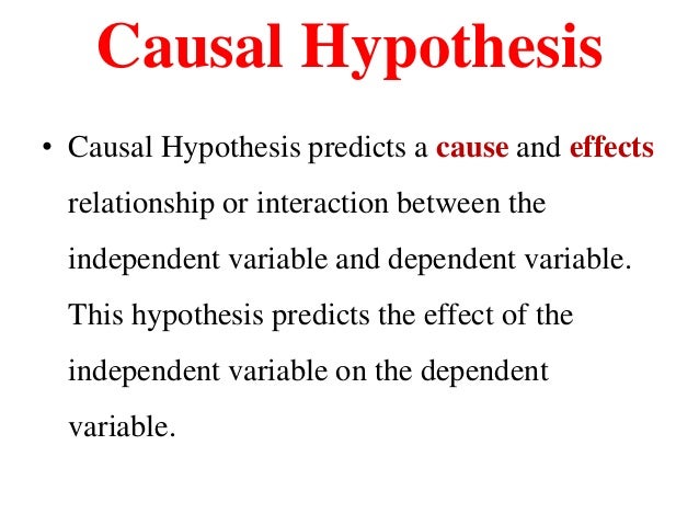 definition of causal hypothesis in research