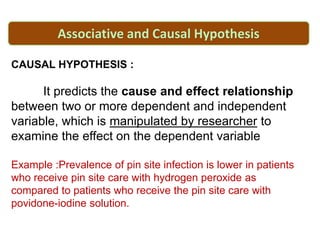 NULL HYPOTHESIS (STATISTICAL
HYPOTHESIS):
It states the existence of no
relationship between the
independent and dependent...