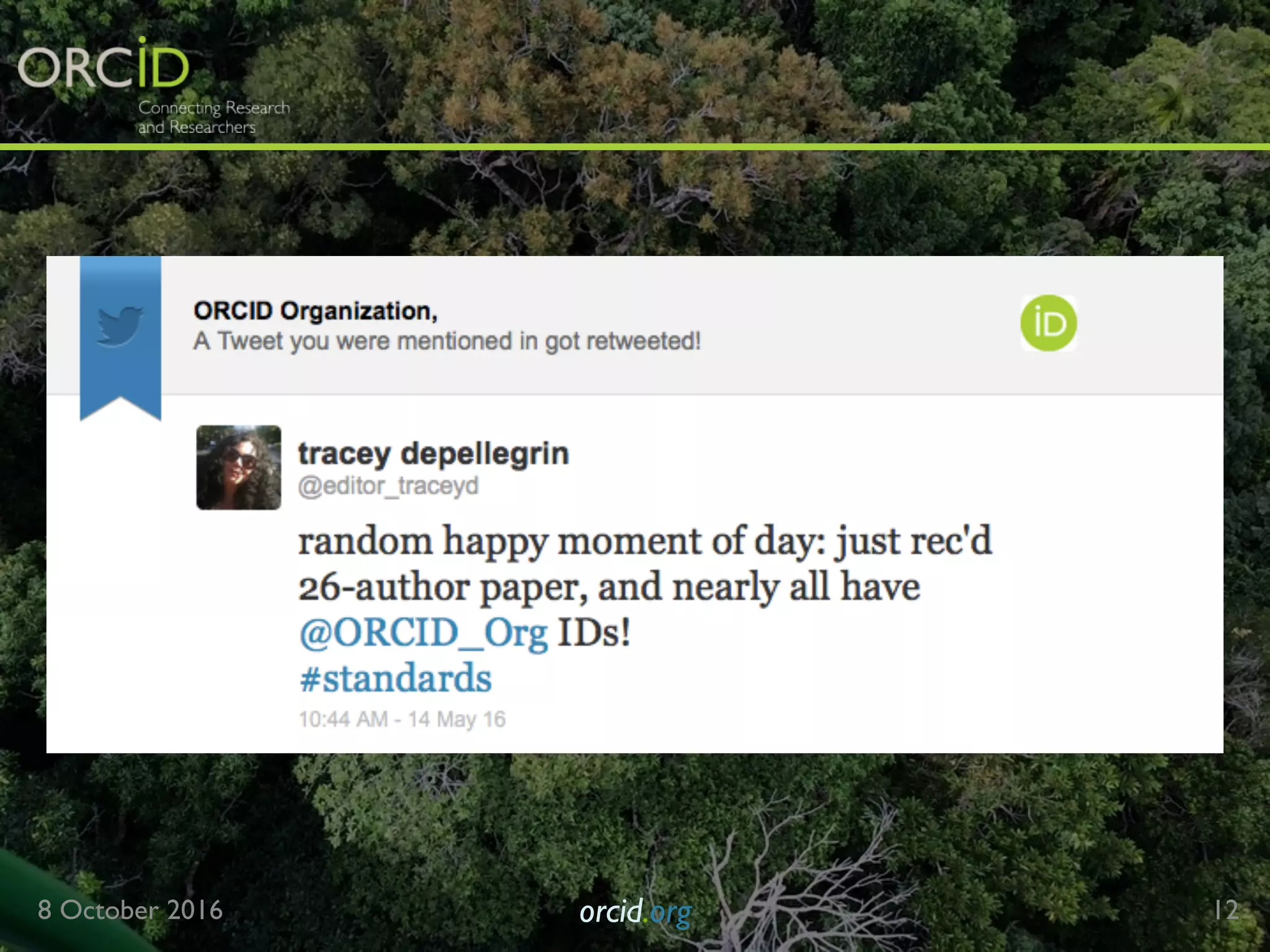 8 October 2016 orcid.org 12
 