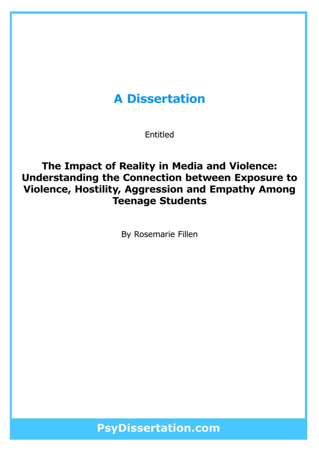 Clinical Psychology Dissertation Example PDF