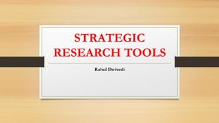STRATEGIC
RESEARCH TOOLS
Rahul Dwivedi
 