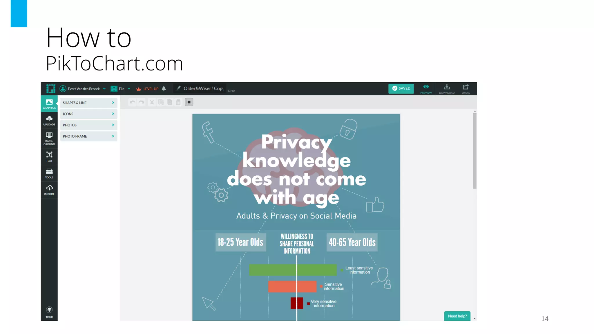 How to
PikToChart.com
14
 