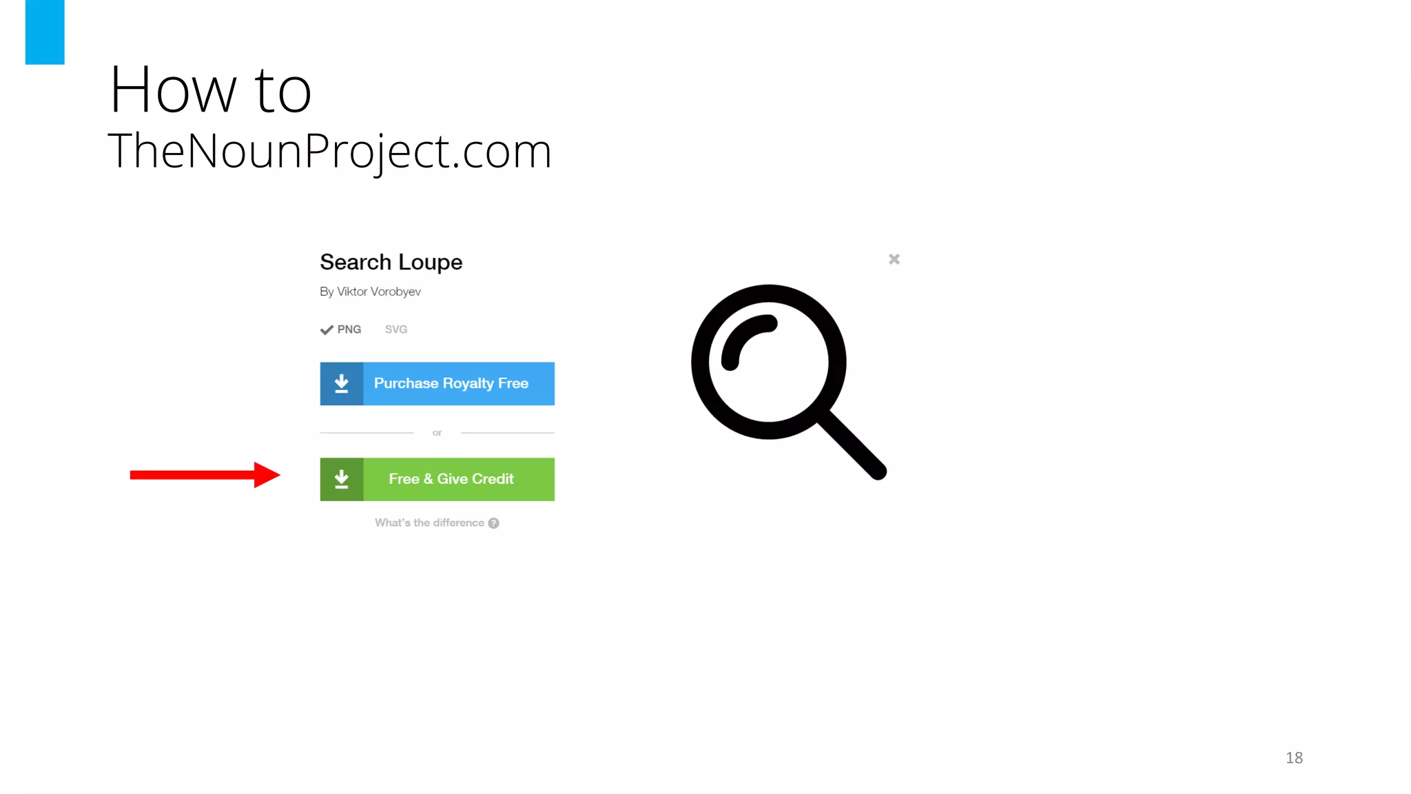 How to
TheNounProject.com
18
 
