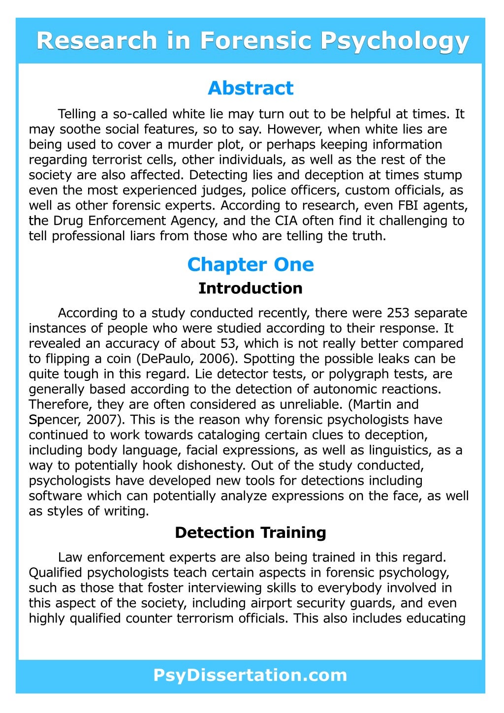 forensic psychology masters dissertation examples