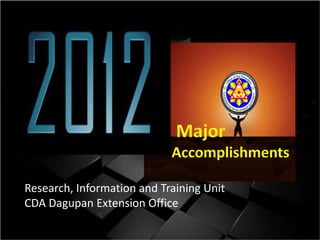 Research, Information and Training Unit
CDA Dagupan Extension Office
 