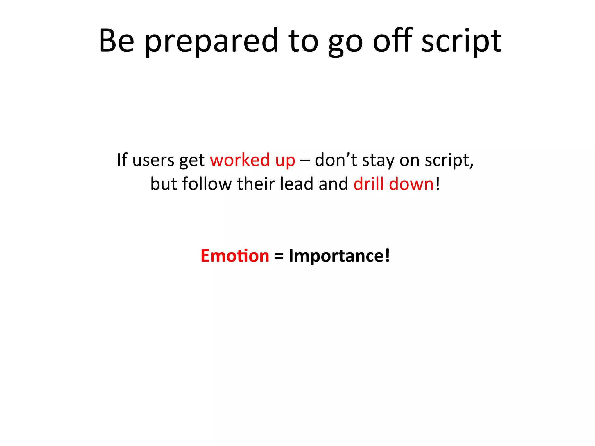 Example:	
  	
  
paFent’s	
  experience	
  of	
  renal	
  dialysis	
  	
  
	
  C. Coping
1)  What does the term ‘illness’ mean to you? How do
you define it?
2)  How much do you think about your own physical
health?
3)  Do you see yourself as being ill?
prompt: always, sometimes? Would you say
you were an ill person?
4)  On a day-to-day basis, how do you deal with having
kidney disease (the illness)?
prompt: do you have particular strategies for
helping you? ways of coping, practical, mental.
5)  Do you think about the future much?
 