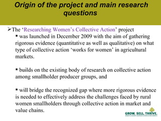 Characteristics of women’s collective action for enabling women's participation in agricultural markets: Preliminary findings from Ethiopia