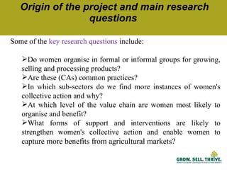 Characteristics of women’s collective action for enabling women's participation in agricultural markets: Preliminary findings from Ethiopia