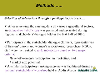 Characteristics of women’s collective action for enabling women's participation in agricultural markets: Preliminary findings from Ethiopia