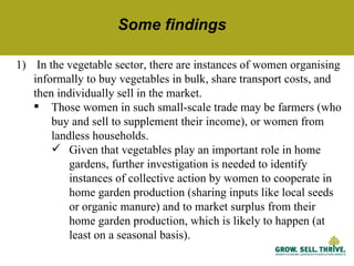 Characteristics of women’s collective action for enabling women's participation in agricultural markets: Preliminary findings from Ethiopia