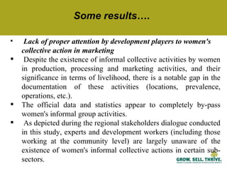 Characteristics of women’s collective action for enabling women's participation in agricultural markets: Preliminary findings from Ethiopia