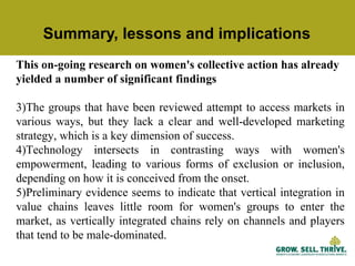 Characteristics of women’s collective action for enabling women's participation in agricultural markets: Preliminary findings from Ethiopia