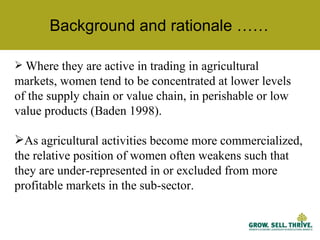 Characteristics of women’s collective action for enabling women's participation in agricultural markets: Preliminary findings from Ethiopia