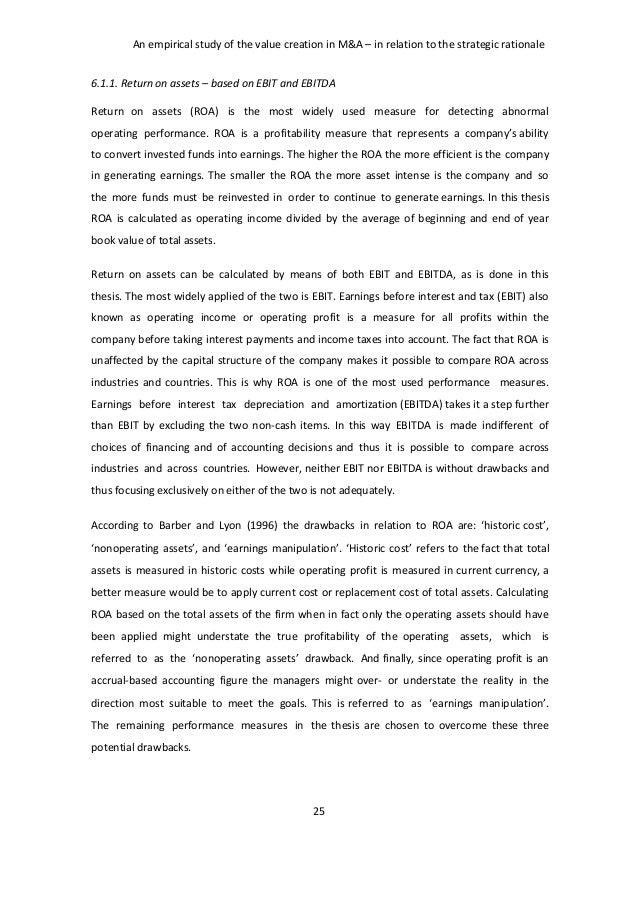Dissertation about mergers and acquisitions