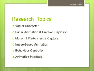 Research, innovations, and engineering in animations, Graphics, and V…