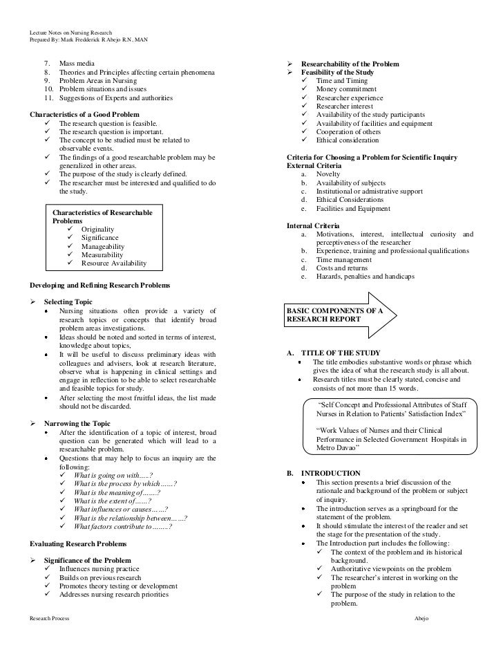  D Components Of A Research Problem What Are The Components Of The Research Problem 2019 02 18