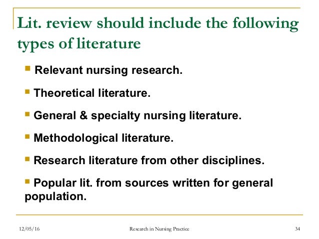 Nursing research a literature review