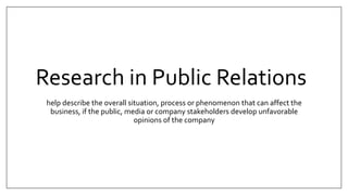 Research in Public Relations | PPTX
