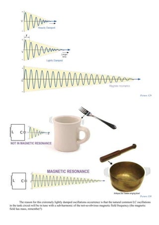 Picture 329
Picture 330
The reason for this extremely lightly damped oscillations occurrence is that the natural common LC oscillations
in the tank circuit will be in tune with a sub-harmonic of the not-so-obvious magnetic field frequency (the magnetic
field has mass, remember?)
 