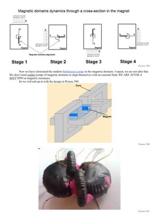 Picture 389
Now we have eliminated the random Barkhausen jumps in the magnetic domains. I repeat, we are not after that.
We don’t need sudden jumps of magnetic domains to align themselves with an external field, WE ARE AFTER A
SOFT SPIN at magnetic resonance.
So we will end up at with the design in Picture 390:
Picture 390
Picture 391
 