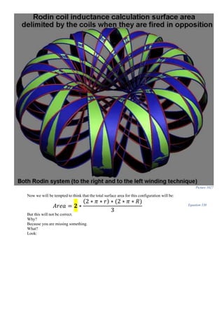Picture 1027
Now we will be tempted to think that the total surface area for this configuration will be:
𝐴𝑟𝑒𝑎 = 𝟐 ∗
(2 ∗ 𝜋 ∗ 𝑟) ∗ (2 ∗ 𝜋 ∗ 𝑅)
3
Equation 330
But this will not be correct.
Why?
Because you are missing something.
What?
Look:
 