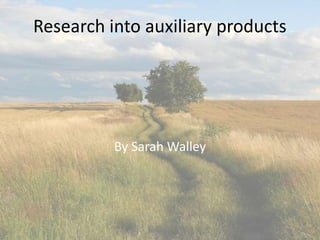 Research into auxiliary products
By Sarah Walley
 