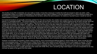 Research into location and mise-en-scene in a thriller films | PPTX