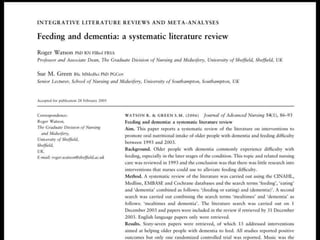 Research into mealtimes and older people with dementia | PPTX