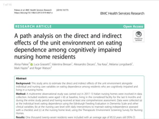 Research into mealtimes and older people with dementia | PPTX