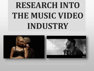 RESEARCH INTO
THE MUSIC VIDEO
INDUSTRY
 
