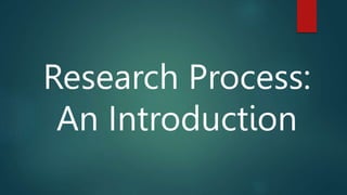 Research Process:
An Introduction
 