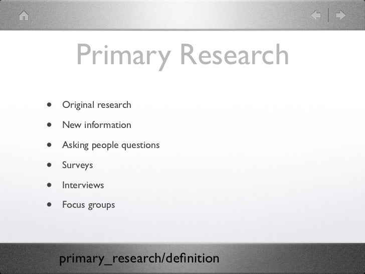 Definition of primary research paper
