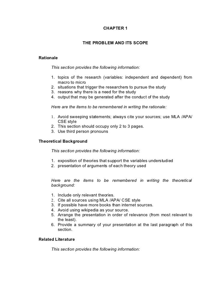 how to write definition of terms in research chapter 1