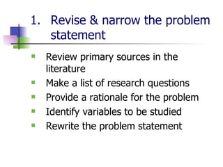 Research lesson problem statement | PPT