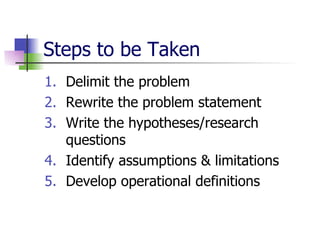 Research lesson problem statement | PPT